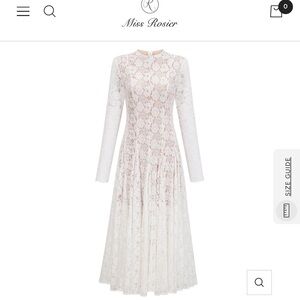 Miss Rosier Long Sleeve White Lace Dress
